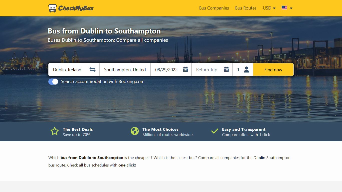 Dublin to Southampton Bus: Book Cheap Tickets | CheckMyBus